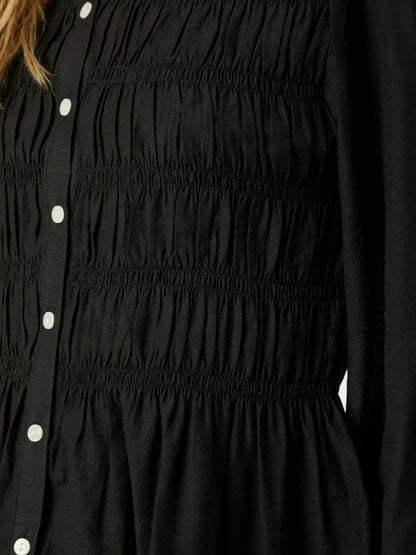 Mocca Smock Blouse Black Neo Noir