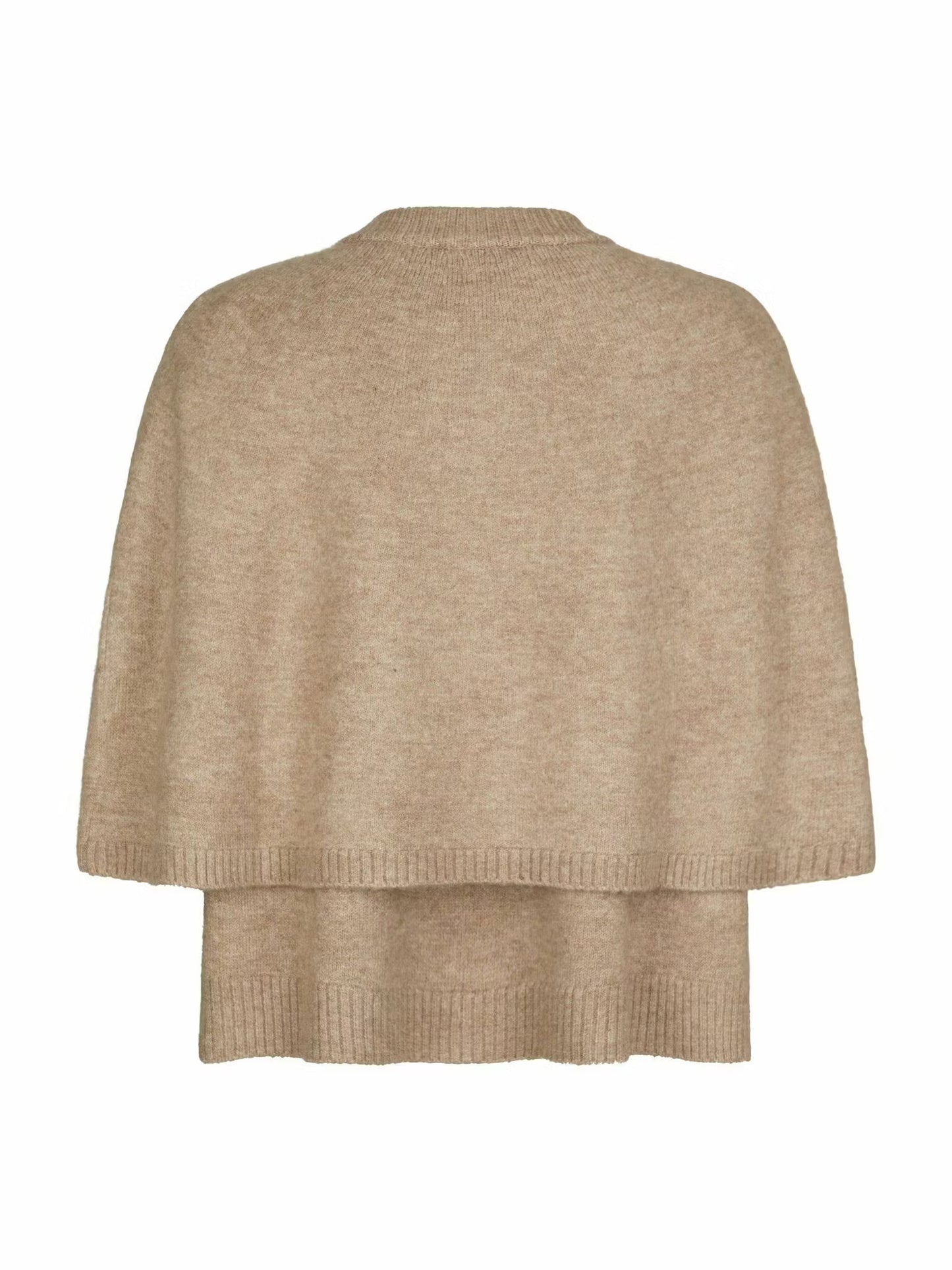 Josei Double Knit Cape Beige Melange Neo Noir