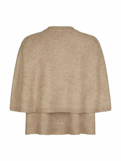 Josei Double Knit Cape Beige Melange Neo Noir