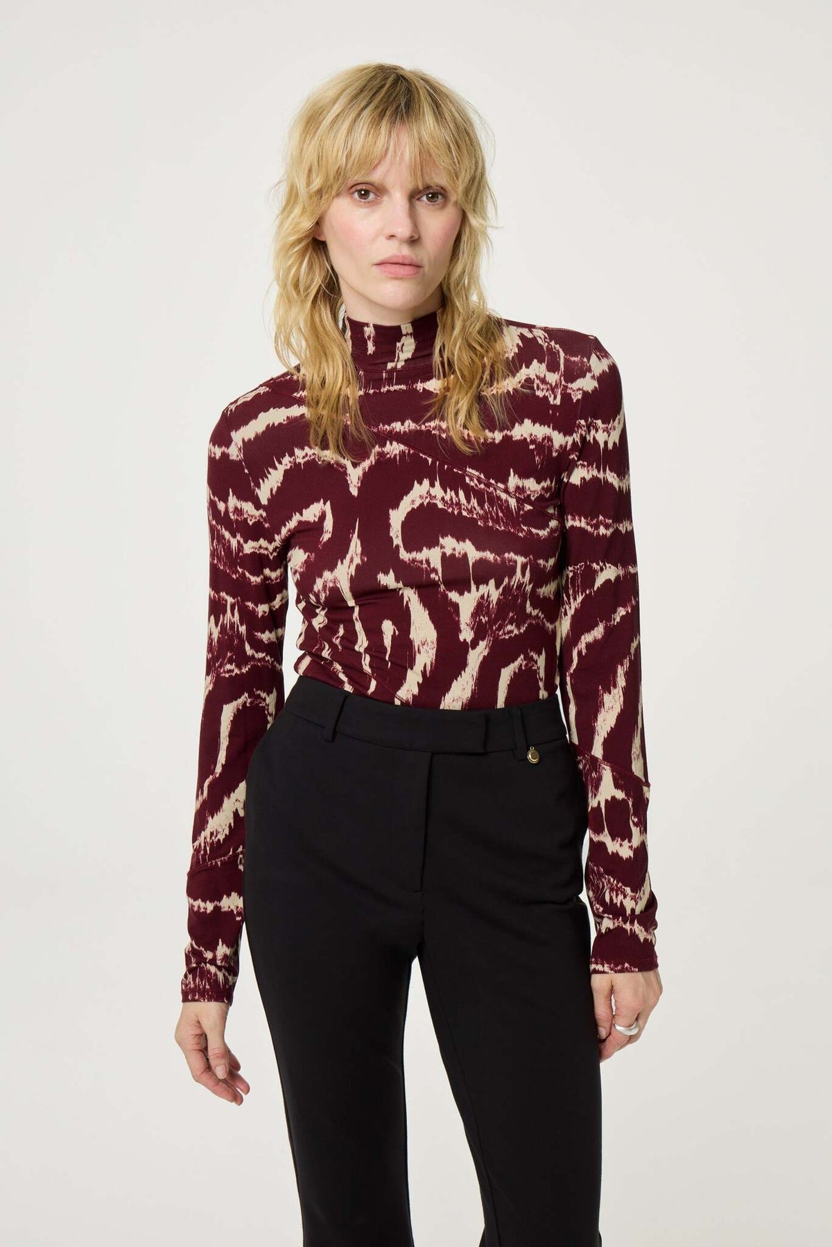 Quinty Top Deep Burgundy/Creme Fabienne Chapot