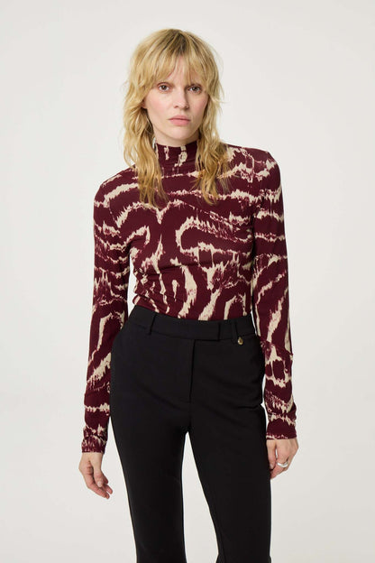 Quinty Top Deep Burgundy/Creme Fabienne Chapot