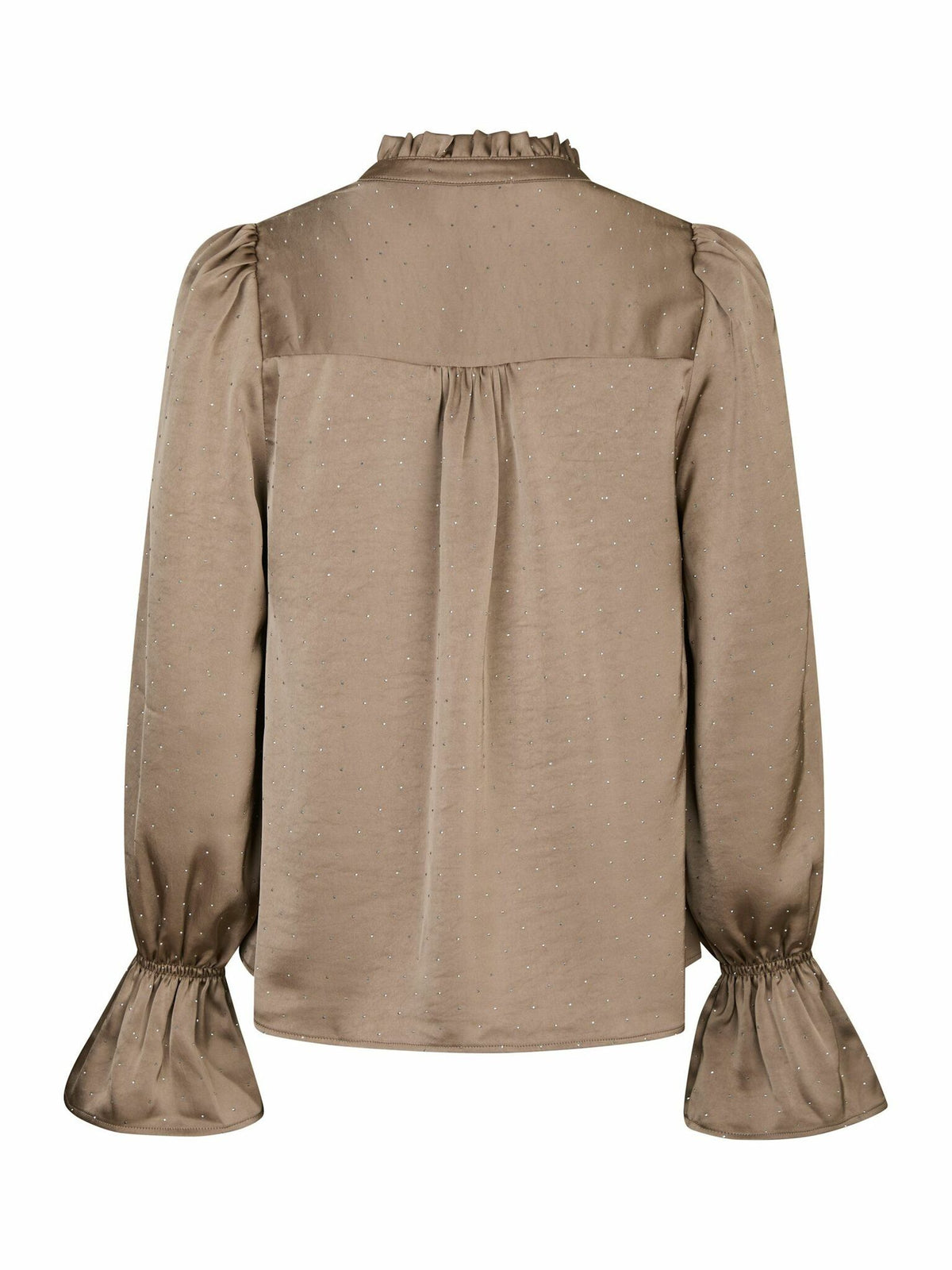 Amara Heavy Sateen Bedaz Blouse Dark Taupe Neo Noir