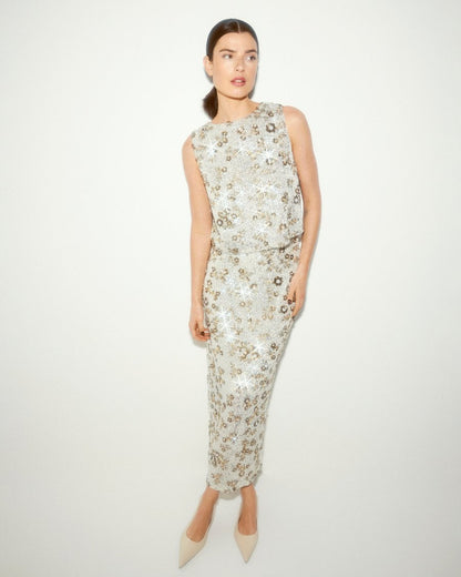 Magnolia HW Skirt EMB Silver/T Coco MSCH