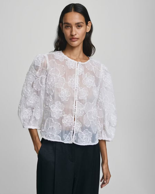Ismene 3/4 Shirt EMB Bright White MSCH