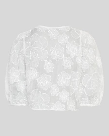Ismene 3/4 Shirt EMB Bright White MSCH