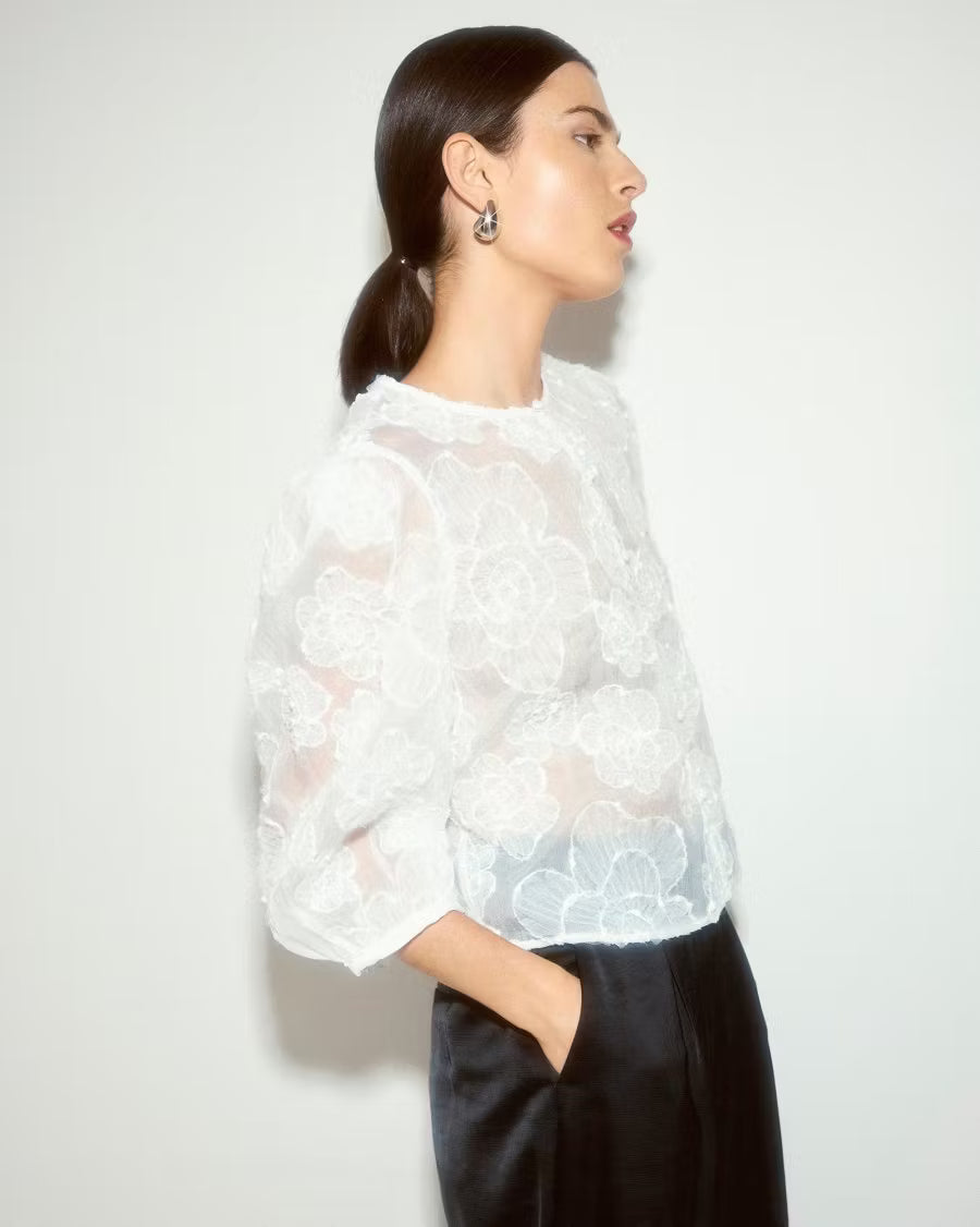 Ismene 3/4 Shirt EMB Bright White MSCH