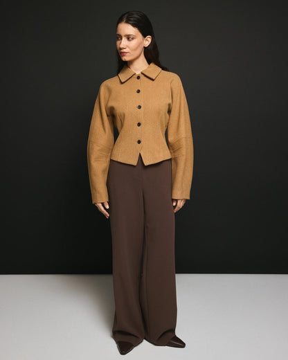 Macy Michelle HW Wide Pants Hot Fudge MSCH