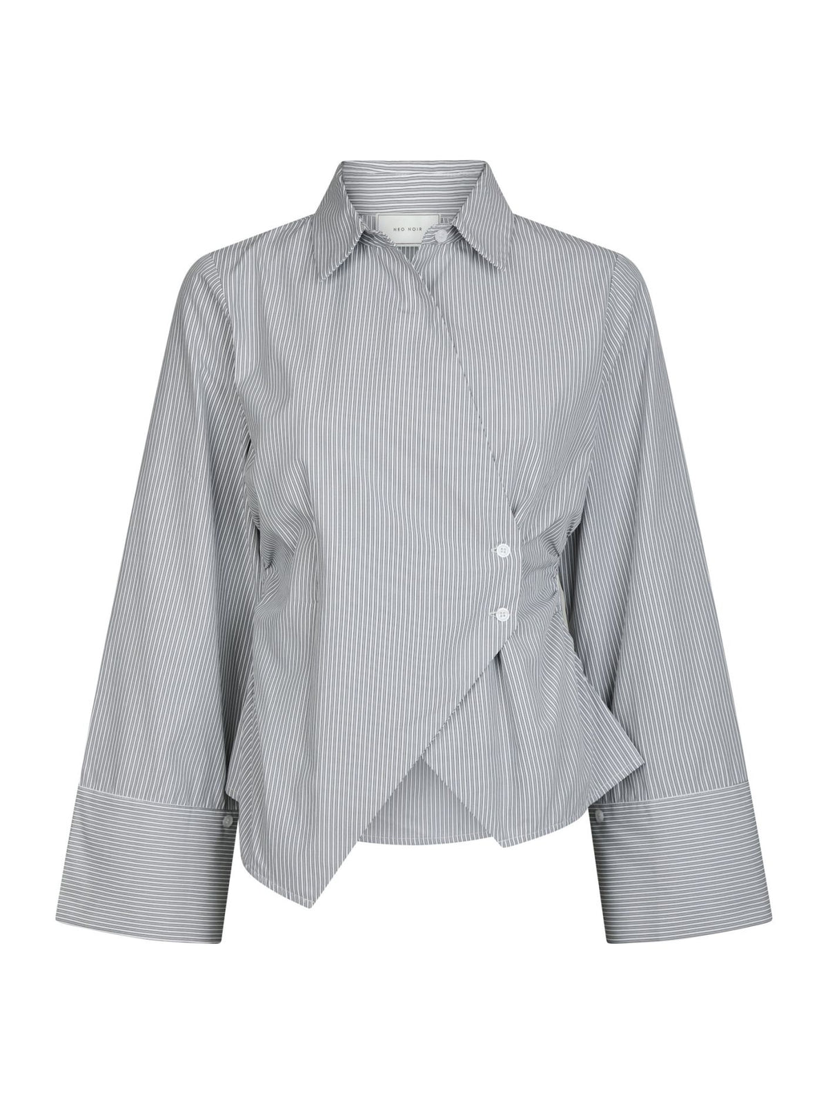 Fenli Striped Shirt Grey Neo Noir
