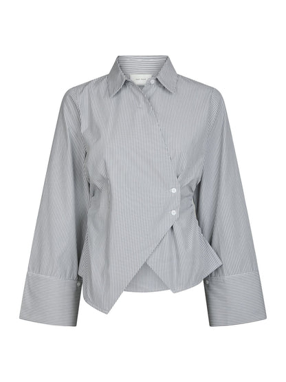 Fenli Striped Shirt Grey Neo Noir