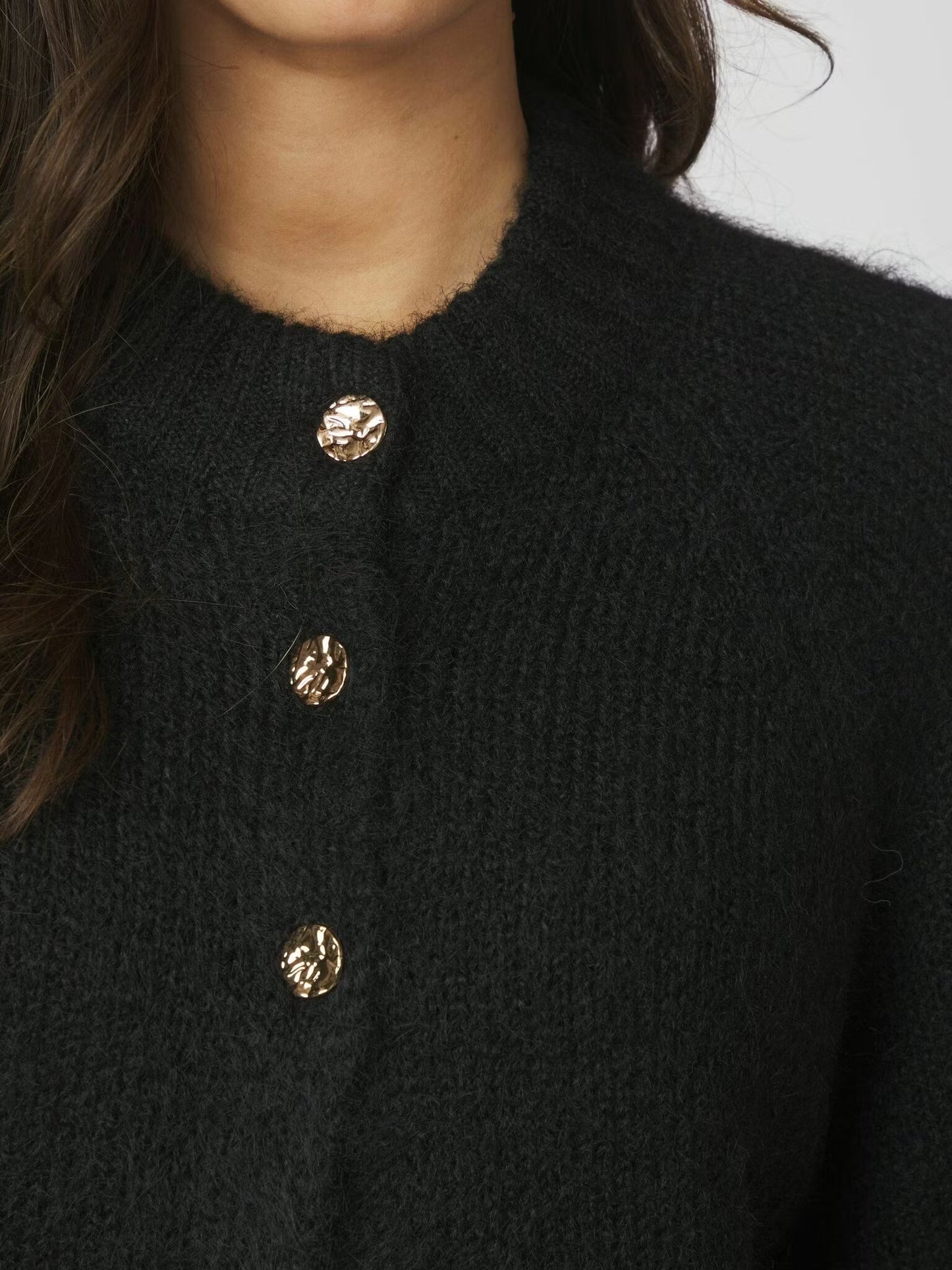 Benuta Fluffy Knit Cardigan Black Neo Noir