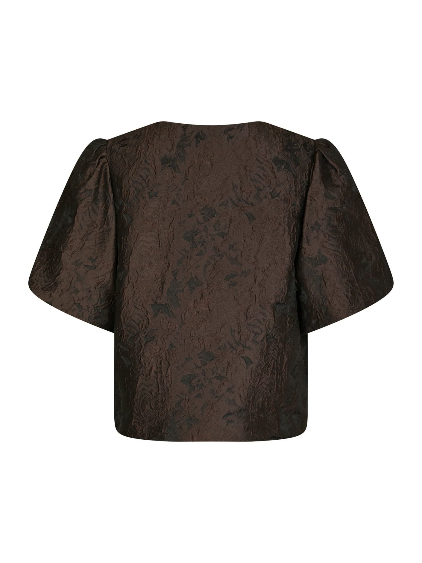 Aisa Brocade Blouse Dark Brown Neo Noir