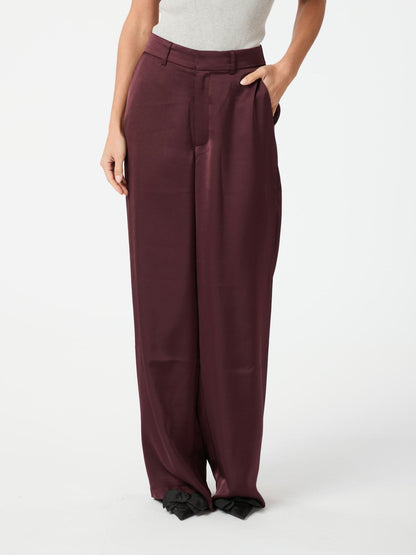 Emmett Heavy Sateen Pants Burgundy Neo Noir