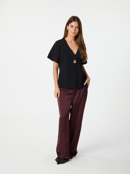Emmett Heavy Sateen Pants Burgundy Neo Noir