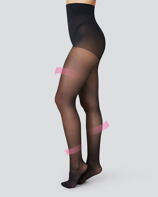Irma Support Tights Black Swedish Stockings