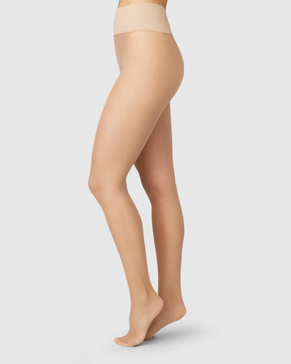 Beata Seamless Tights Beige Swedish Stockings