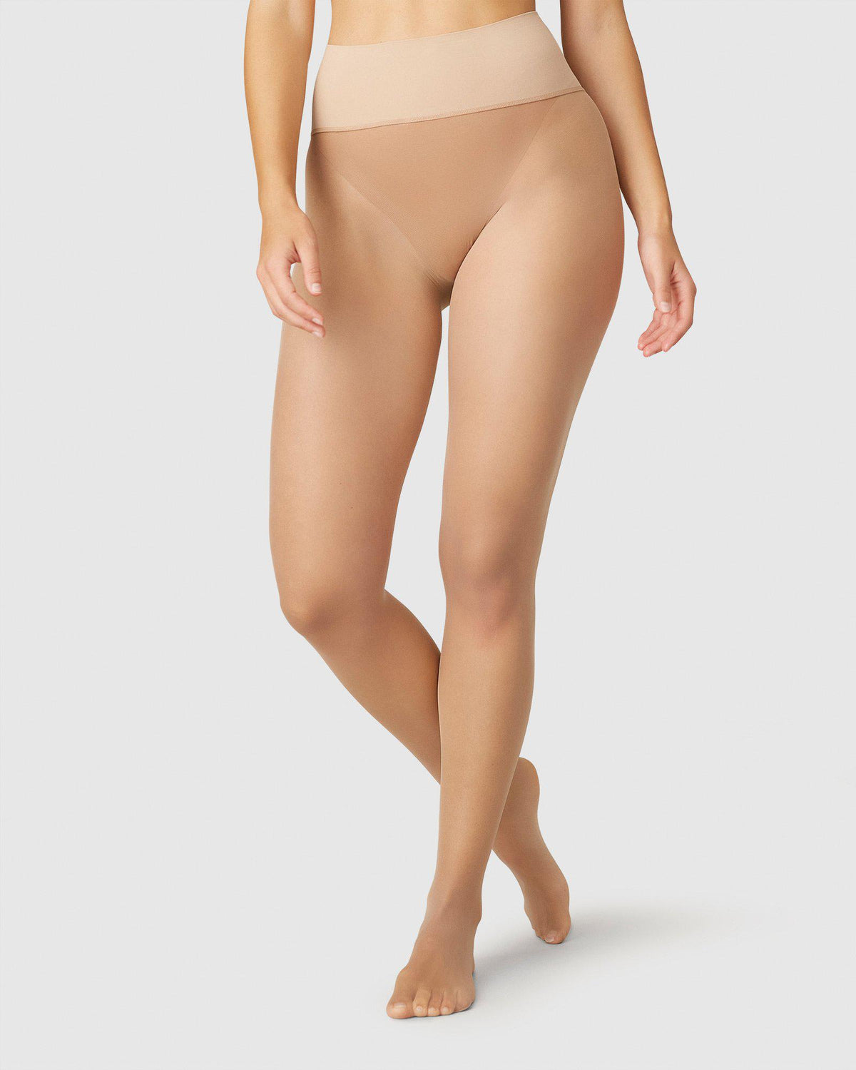 Beata Seamless Tights Beige Swedish Stockings