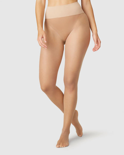 Beata Seamless Tights Beige Swedish Stockings