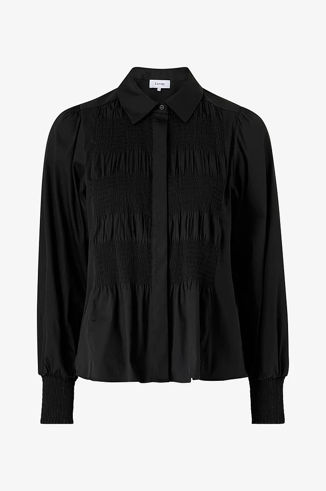 LR-Isla Solid Shirt 117 Black Levete Room