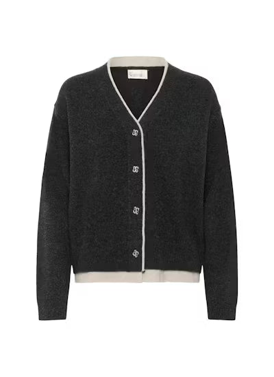 Tracy Knit Cardigan Dark Grey Mel My Essential Wardrobe