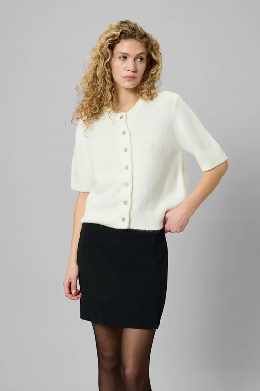 EllieMW Knit Cardigan SS Snow White My Essential Wardrobe
