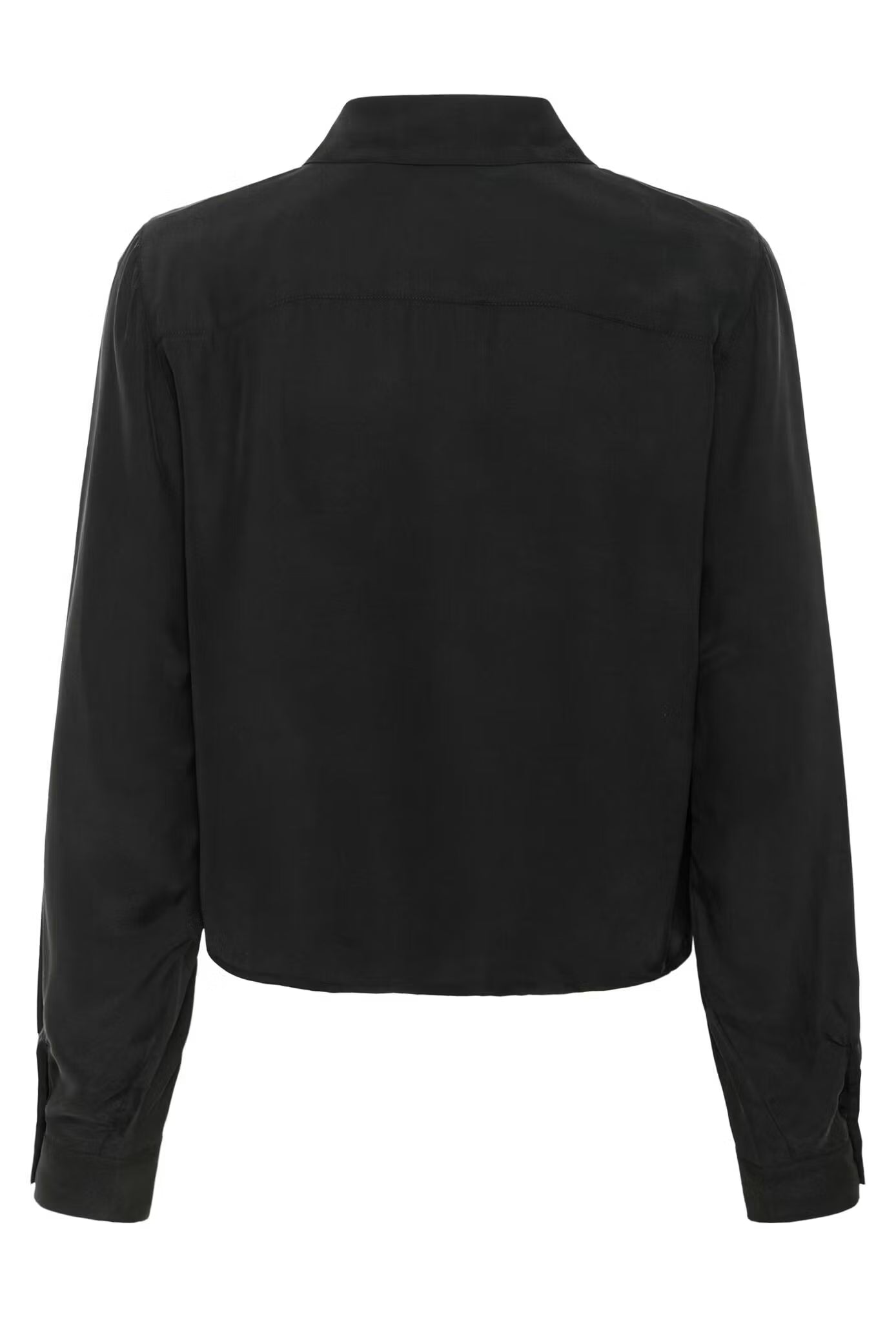 Silk Short Shirt Black My Essential Wardrobe
