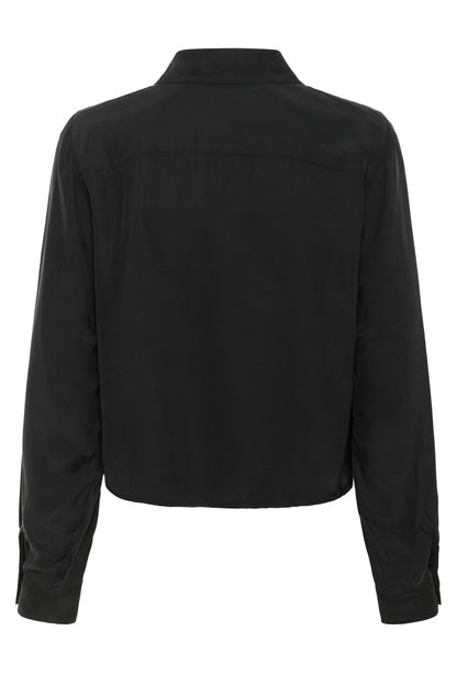 Silk Short Shirt Black My Essential Wardrobe
