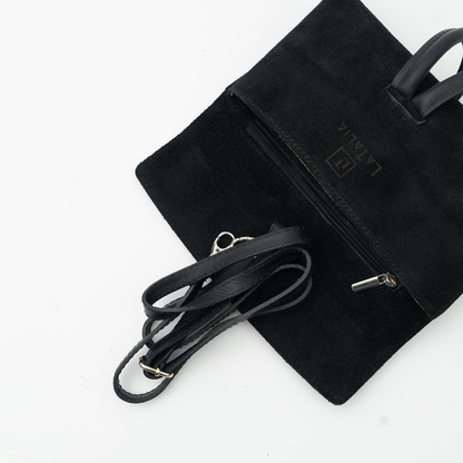 Barletta Suede Clutch Black Latalia