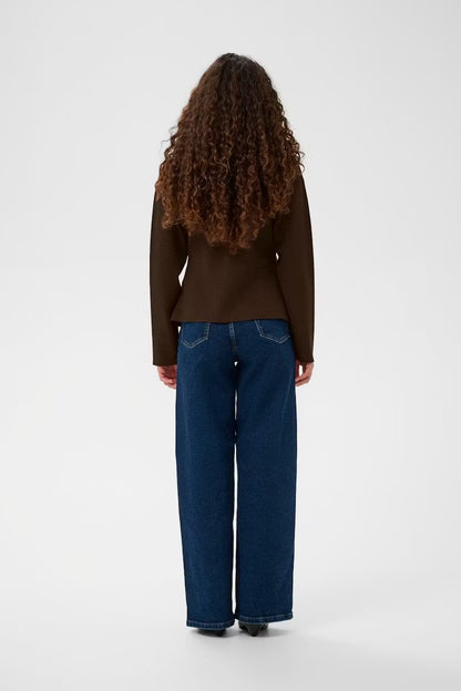 YenahIW Fitted Cardigan Coffee Brown Melange InWear