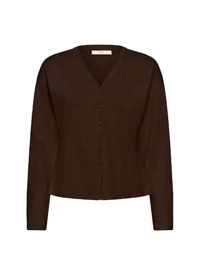 YenahIW Fitted Cardigan Coffee Brown Melange InWear