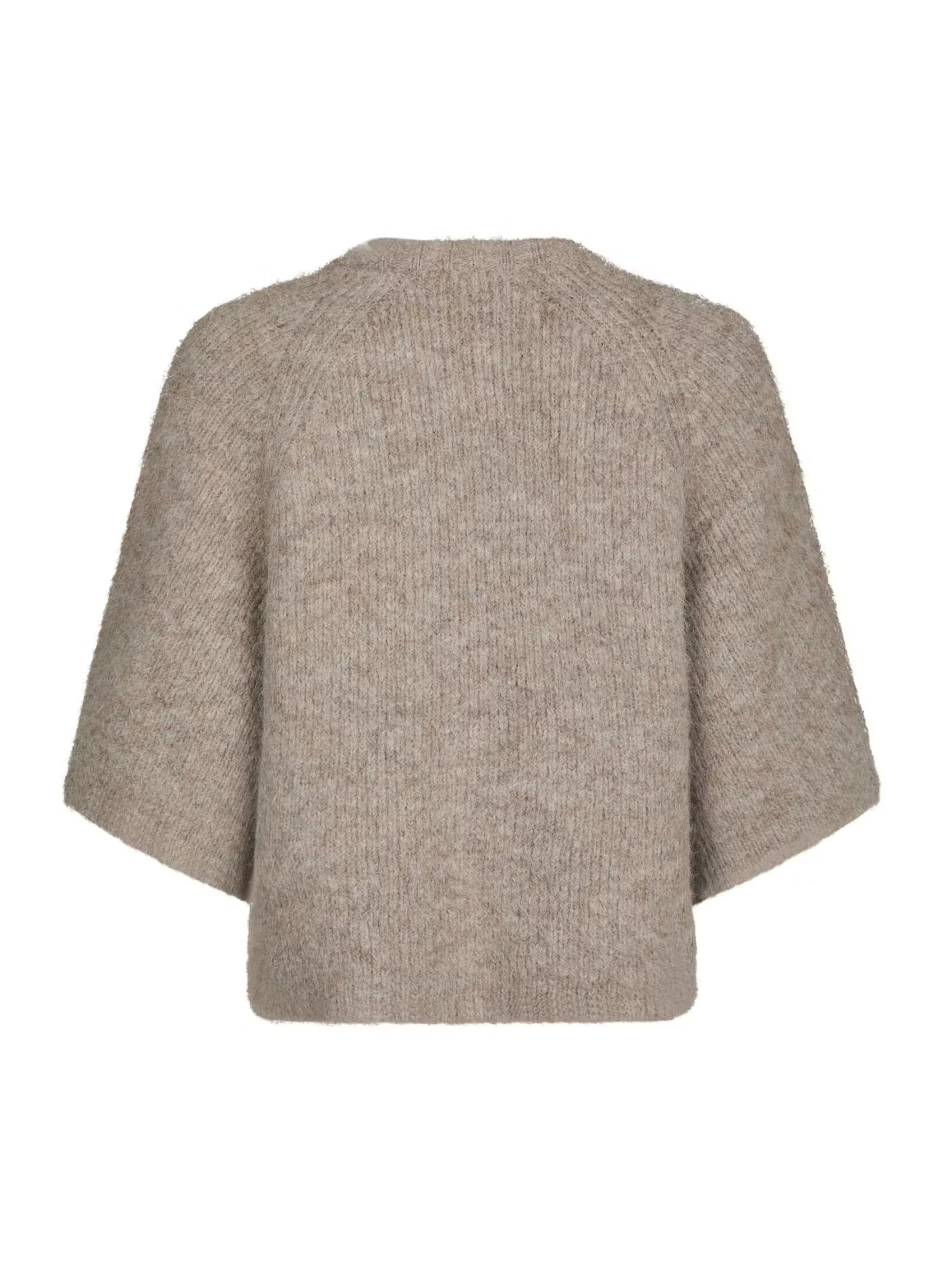 Amaya Fluffy Knit Cardigan Beige Melange Neo Noir
