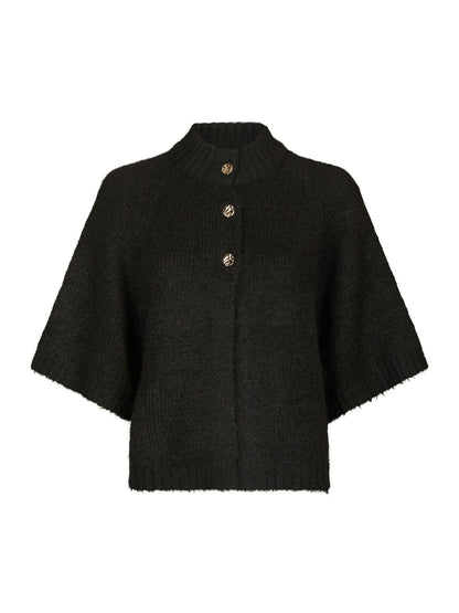 Benuta Fluffy Knit Cardigan Dark Brown Neo Noir