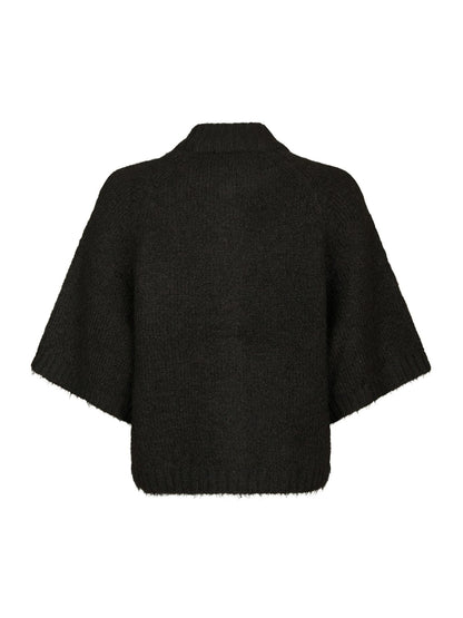 Benuta Fluffy Knit Cardigan Dark Brown Neo Noir