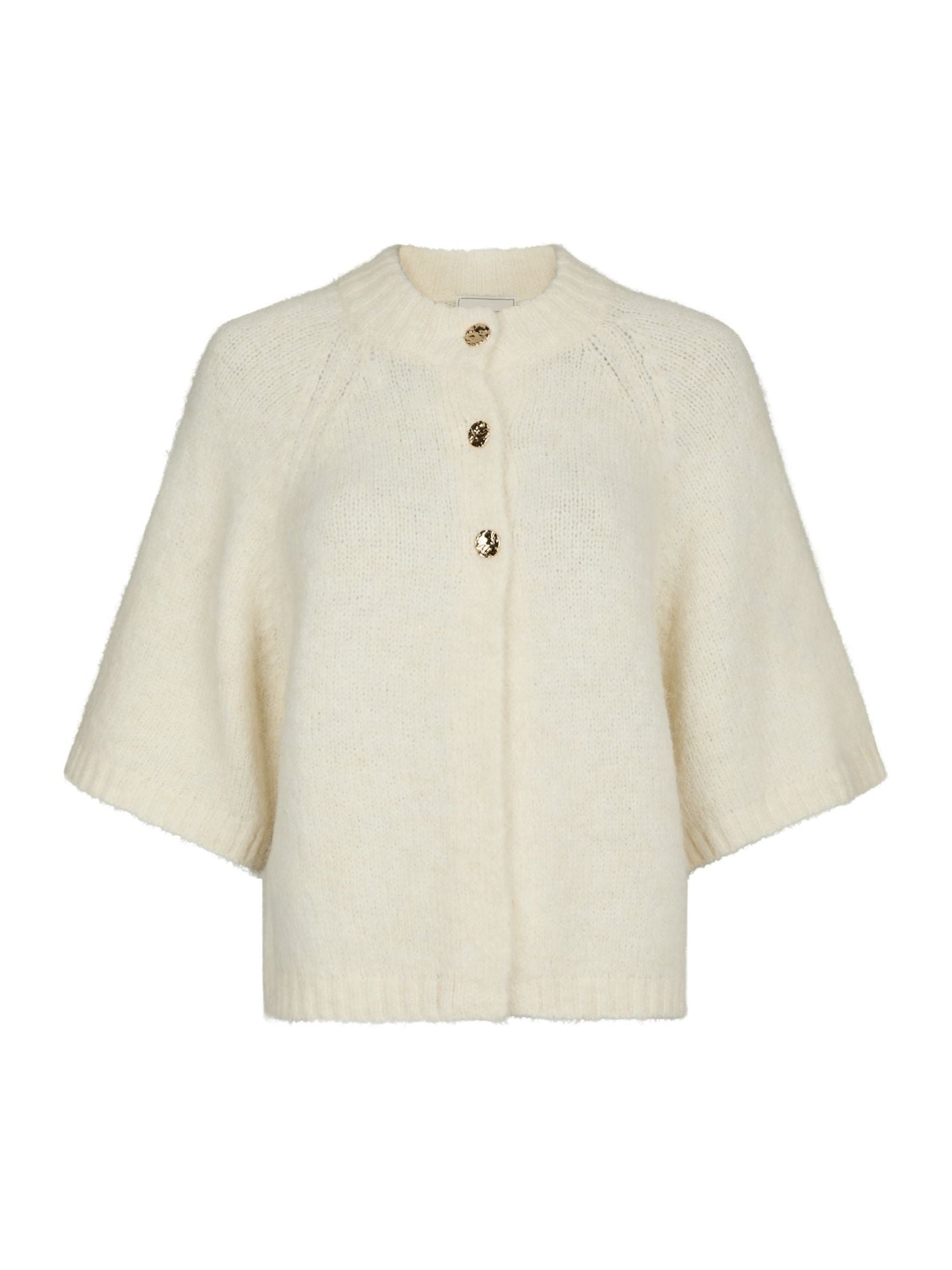 Benuta Fluffy Knit Cardigan Off White Neo Noir