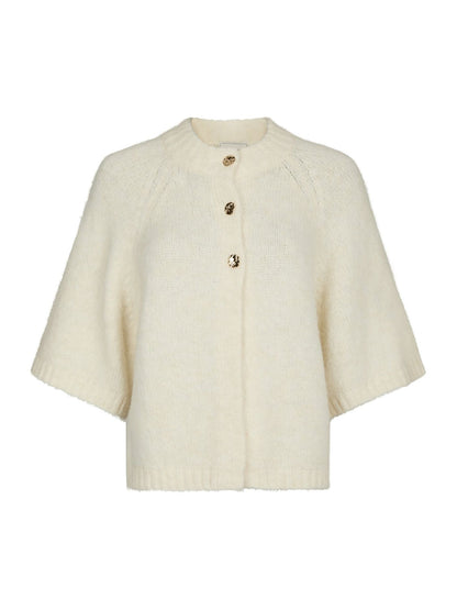 Benuta Fluffy Knit Cardigan Off White Neo Noir
