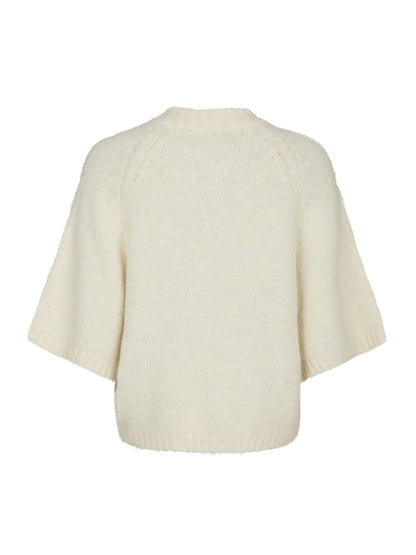 Benuta Fluffy Knit Cardigan Off White Neo Noir