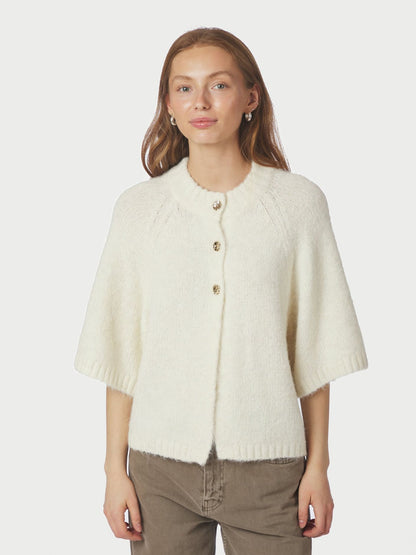 Benuta Fluffy Knit Cardigan Off White Neo Noir