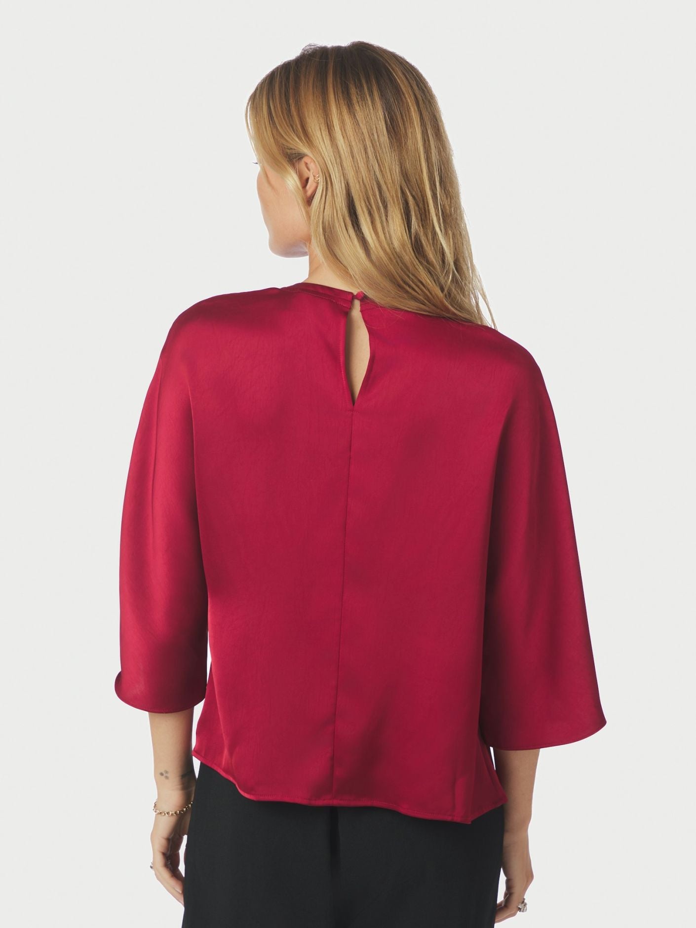 Liora Heavy Sateen Blouse Dark Red Neo Noir