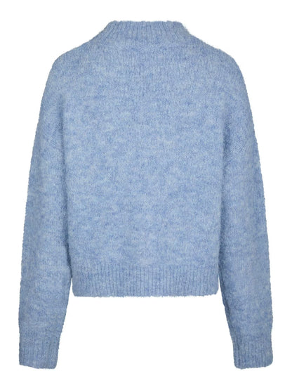 Paulina Fluffy Knit Blouse Dusty Blue Neo Noir