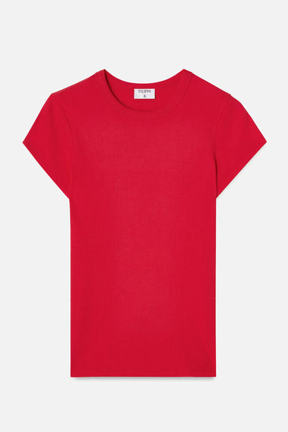 Fine Rib Tee Bright Red Filippa K