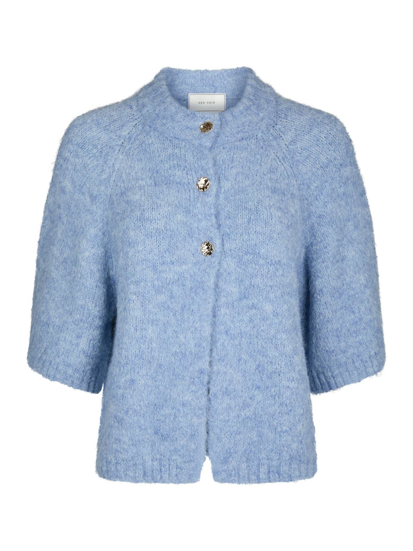 Benuta Fluffy Knit Cardigan Dusty Blue Neo Noir