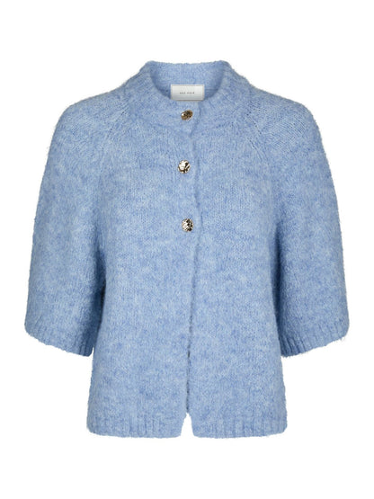 Benuta Fluffy Knit Cardigan Dusty Blue Neo Noir