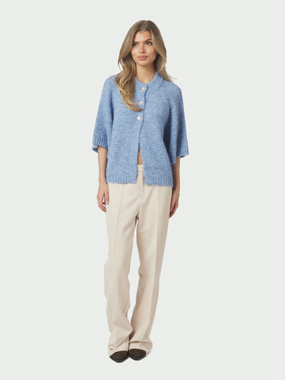 Benuta Fluffy Knit Cardigan Dusty Blue Neo Noir