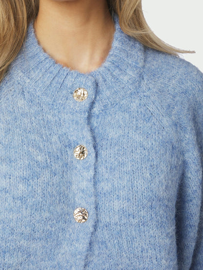 Benuta Fluffy Knit Cardigan Dusty Blue Neo Noir