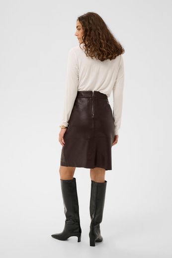 Berta Leather Skirt Coffee Bean Culture