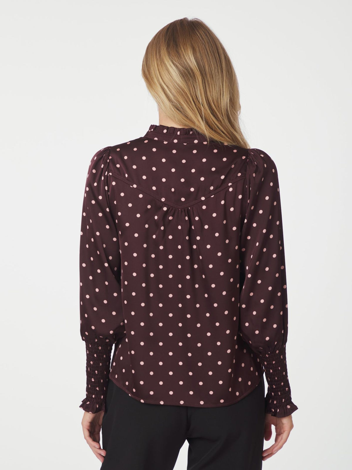 Camisa Dot Blouse Burgundy Neo Noir