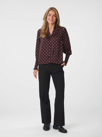 Camisa Dot Blouse Burgundy Neo Noir