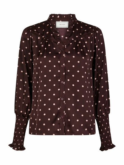 Camisa Dot Blouse Burgundy Neo Noir