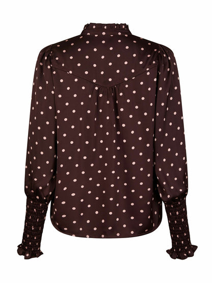 Camisa Dot Blouse Burgundy Neo Noir