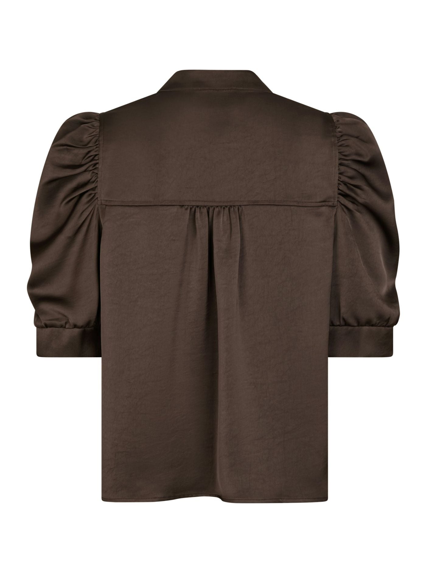 Roella Heavy Sateen Blouse Dark Brown Neo Noir