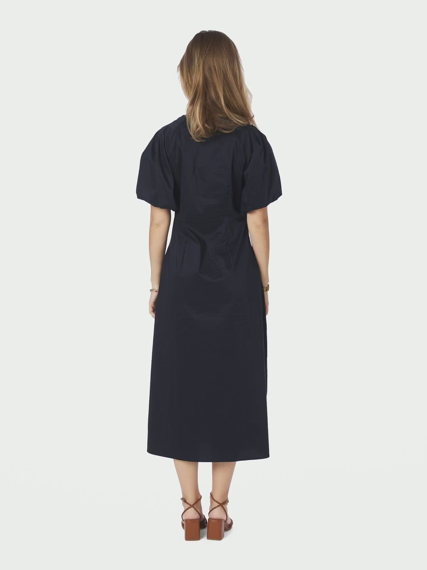 Illana Poplin Dress Navy Neo Noir